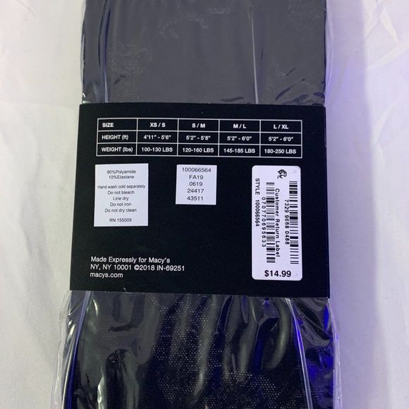 INC Semi Opaque Jacquard Floral Tights Black - Picture 5 of 5